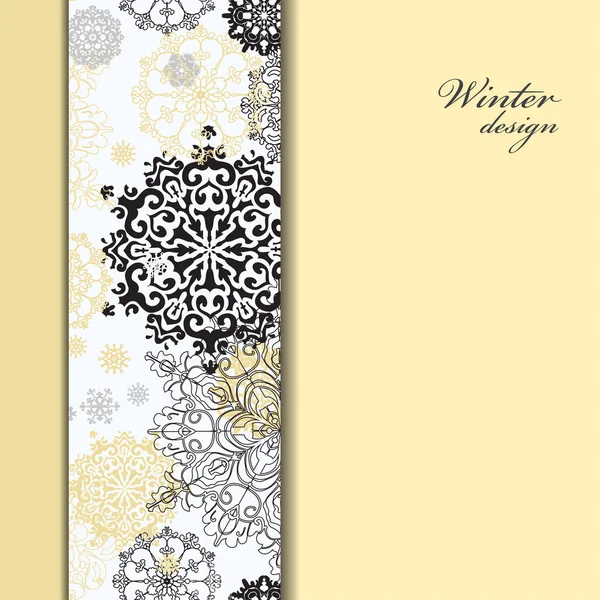 Design d'hiver avec flocons de neige blancs argentés — Image vectorielle