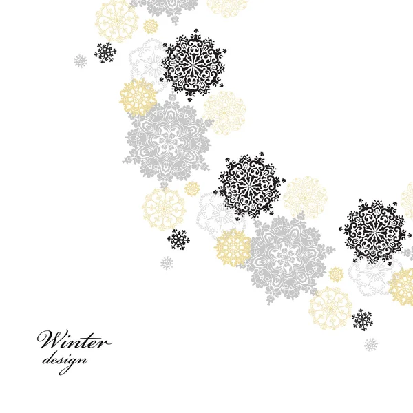 Зимовий дизайн зі срібними білими сніжинками — стоковий вектор