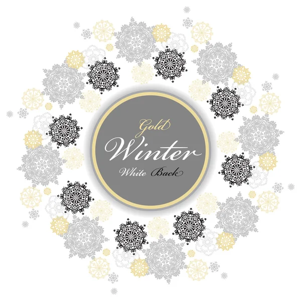 Zimní design s stříbrné bílé sněhové vločky — Stockový vektor