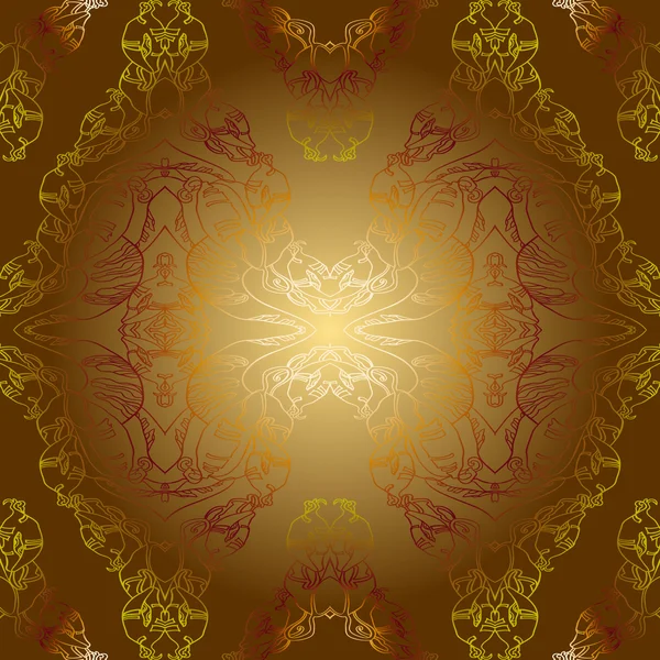 Sepia golden vintage background pattern — Stockový vektor