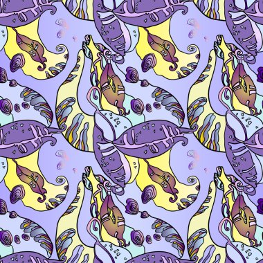 Soyut Menekşe sorunsuz çiçek desenli fasulye ile