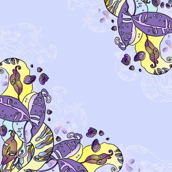 Cartão floral violeta vintage — Vetor de Stock