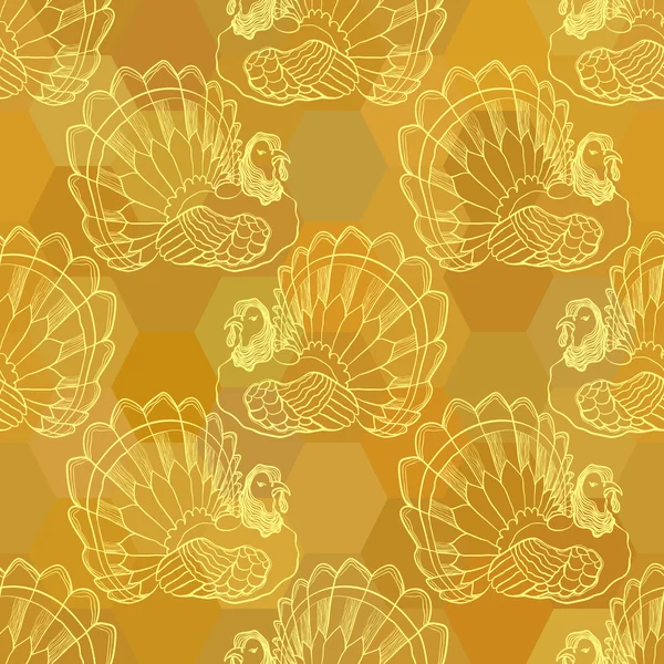 Thanksgiving graphic seamless pattern with turkey — Stock Vector