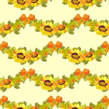 Ayçiçeği ve yay seamless modeli uygunluğunu