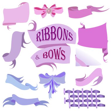 Kurdela ve yay seti, elle çizilmiş vektör çizim