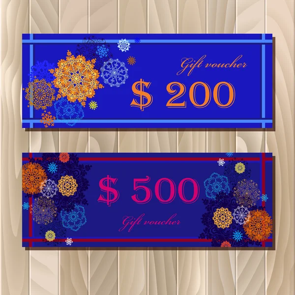 Cheque, Certificado de regalo, Plantilla de cupón para invitación, banner, boleto . — Vector de stock