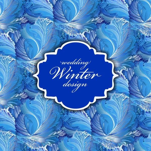 Winter frozen glass background pattern. Vintage label design. — Stock Vector