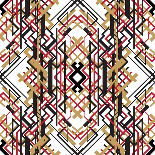 Trendy linear style red design seamless pattern background — 图库矢量图片