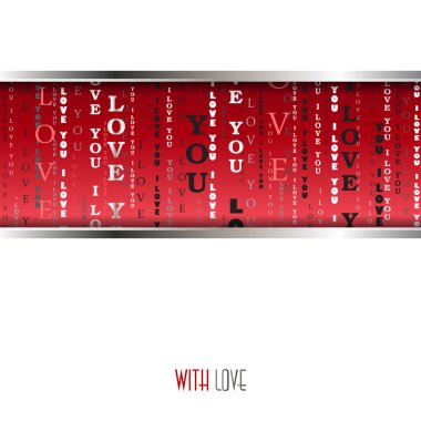 Kelimeler kırmızı arka plan ben seni.