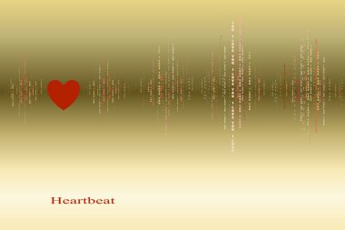 Aşk kalp atım kardiyogram tasarımında düşmek.