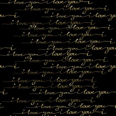 Seamless pattern. I love you words background. clipart