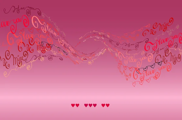 I love you words background. Valentines card — 图库矢量图片