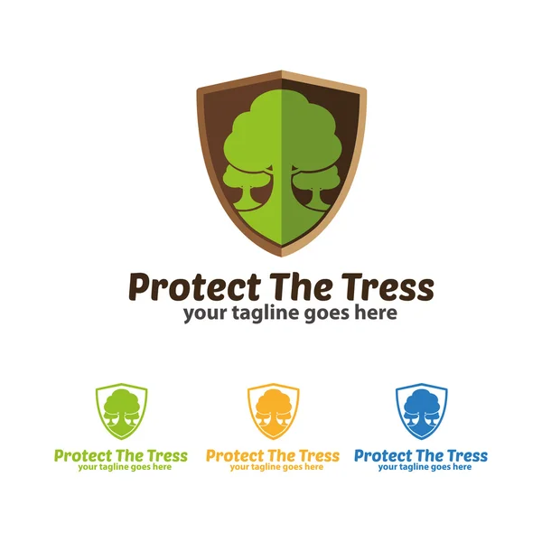 Protect The Trees Logo Template — Stock Vector