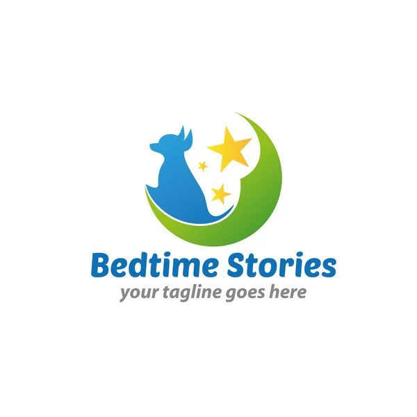 Gute-Nacht-Geschichten Logo Vorlage — Stockvektor