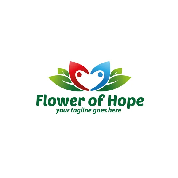Flower of Hope Logo Template — Stock Vector