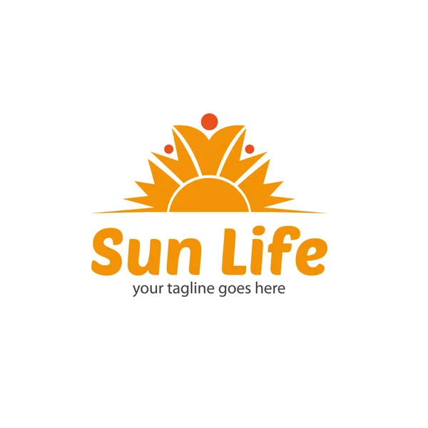 Sun Liufe logotyp mall — Stock vektor