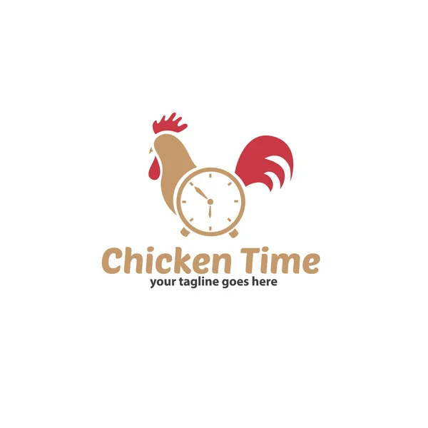 Chicken Time Logo Template — Stock Vector
