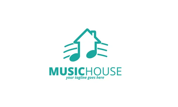 Music House Logo Template — Stock Vector