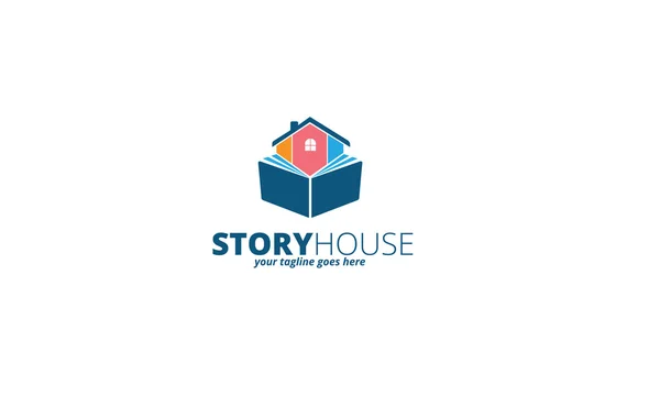 Story House Logo Template — Stock Vector