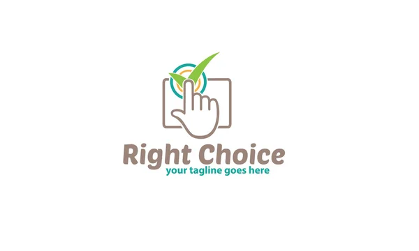 Right Choice Logo, Hand Gesture, Toucscreen Icon — Stock Vector