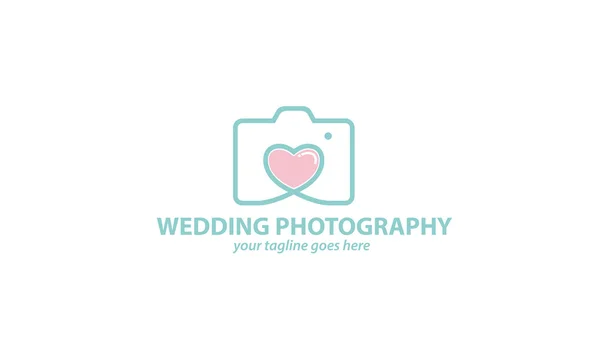 Logo fotografie de nunta, Pictograma fotograf — Vector de stoc