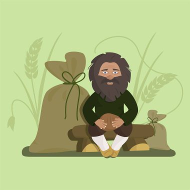 Yaşlı bir adam oturuyor.