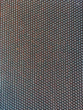 Metal Radyatör ya da AC Yoğunlaştırıcı Yüzgeçlerinin Ayrıntılı Dokusunu Kapat. Endüstriyel Geometrik Desen Arkaplanı