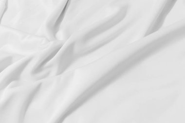 Beyaz kumaş doku arka plan, dalgalı kumaş