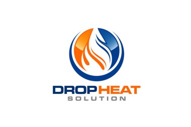 Tesisat ve ısıtma hizmeti logosu tasarım şablonu çizim grafik vektörü