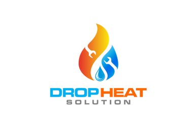 Tesisat ve ısıtma hizmeti logosu tasarım şablonu çizim grafik vektörü