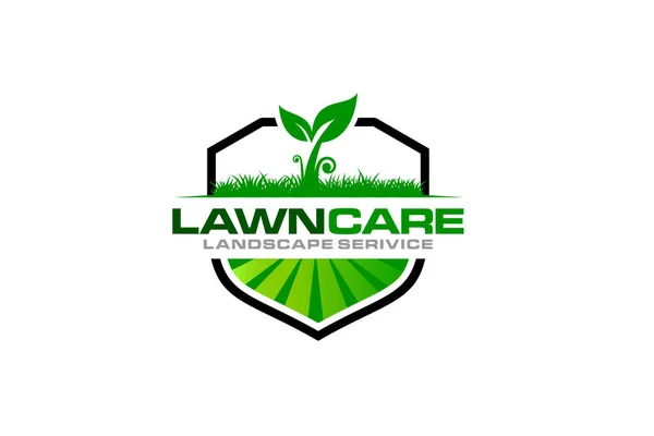 Illustration Vector Graphic Lawn Care Landscape Grass Concept Logo Design — Stock Vector