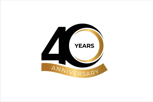 イラストベクトルグラフィック40周年記念ロゴデザインテンプレート — ストックベクタ