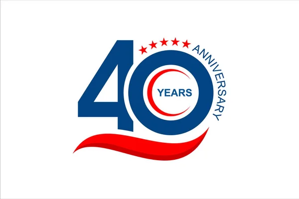40. yıl dönümü logo tasarım şablonu çizimi