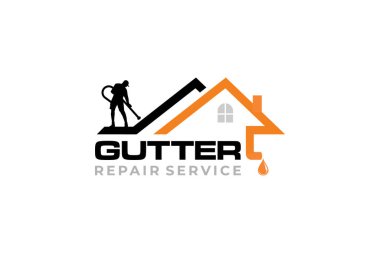 Oluk kurulumu ve onarım hizmeti logosu tasarım şablonu illüstrasyon grafik vektörü