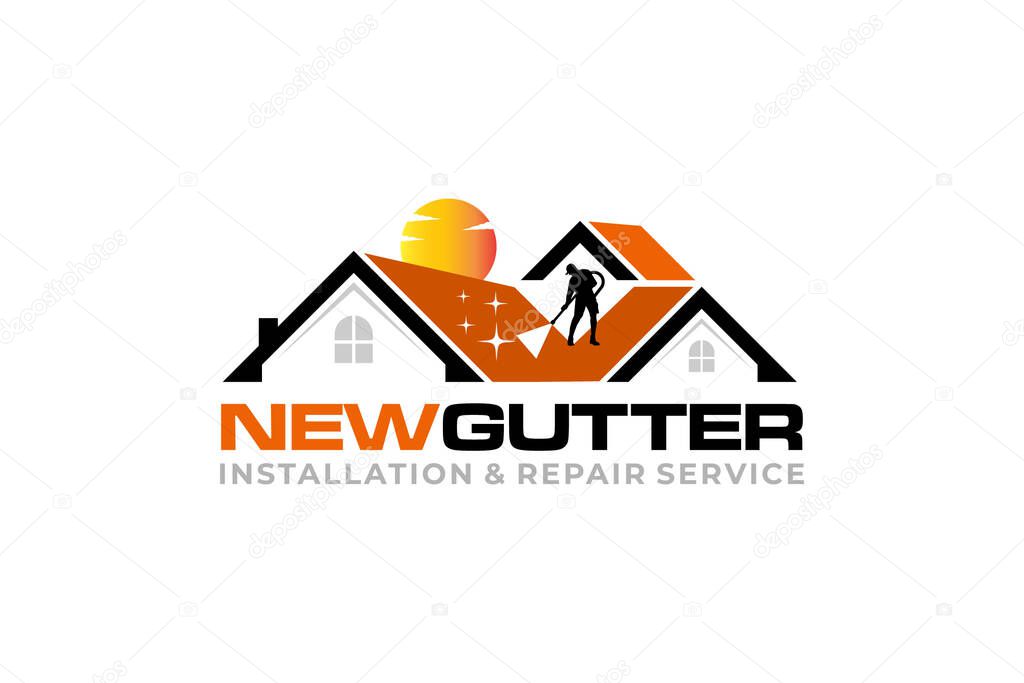 Illustration graphic vector of gutter installation and repair service logo design template