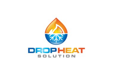 Tesisat, ısıtma ve soğutma hizmeti Logo Tasarım şablonu çizim grafik vektörü