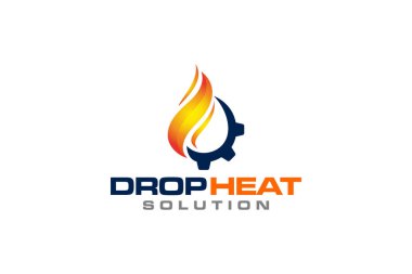 Tesisat, ısıtma ve soğutma hizmeti Logo Tasarım şablonu çizim grafik vektörü