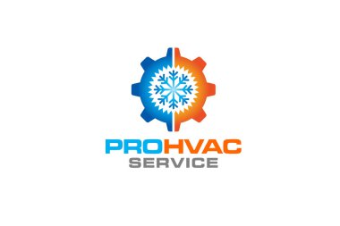 Tesisat, ısıtma ve soğutma hizmeti Logo Tasarım şablonu çizim grafik vektörü