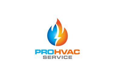 Tesisat, ısıtma ve soğutma hizmeti Logo Tasarım şablonu çizim grafik vektörü