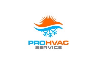 Tesisat, ısıtma ve soğutma hizmeti Logo Tasarım şablonu çizim grafik vektörü