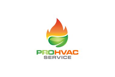 Tesisat, ısıtma ve soğutma hizmeti Logo Tasarım şablonu çizim grafik vektörü