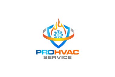 Tesisat, ısıtma ve soğutma hizmeti Logo Tasarım şablonu çizim grafik vektörü