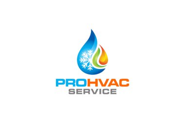 Tesisat, ısıtma ve soğutma hizmeti Logo Tasarım şablonu çizim grafik vektörü