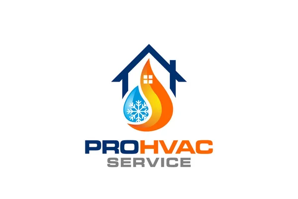 Illustratie Grafische Vector Van Sanitair Verwarming Koeling Dienst Logo Design — Stockvector