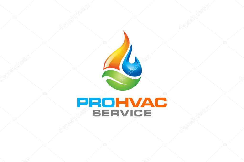 Illustration graphic vector of plumbing, heating and cooling service Logo Design template