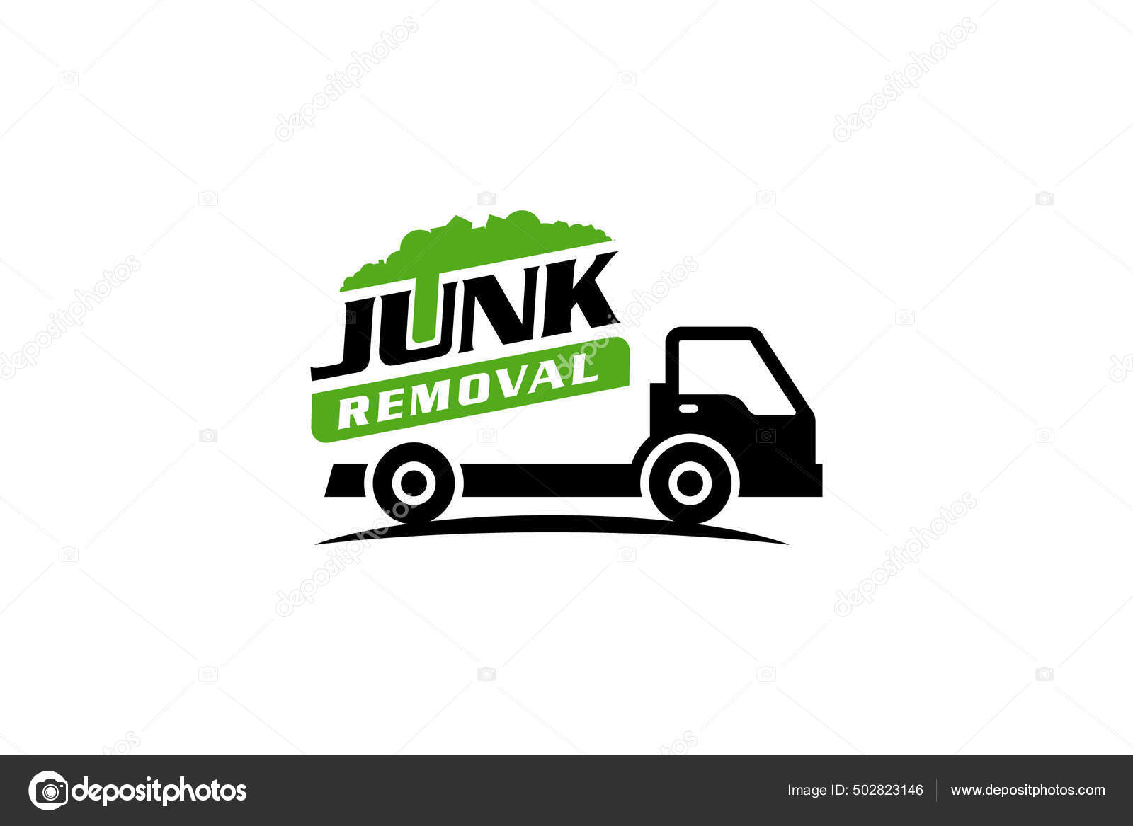 Illustration Vector Graphic Junk Removal Solution Services Logo Design