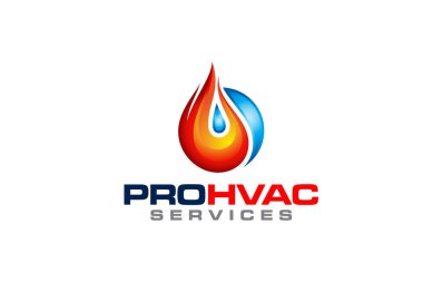 Tesisat, ısıtma ve soğutma hizmeti Logo Tasarım şablonu çizim grafik vektörü