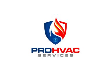 Tesisat, ısıtma ve soğutma hizmeti Logo Tasarım şablonu çizim grafik vektörü