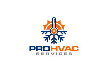 Tesisat, ısıtma ve soğutma hizmeti Logo Tasarım şablonu çizim grafik vektörü