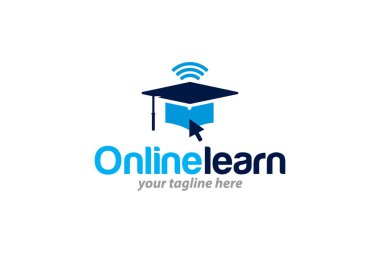 Çizim grafik vektörü en iyi çevrimiçi öğrenme iş logosu tasarım şablonu